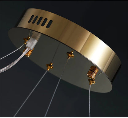 Morges | Gold Crystal Round Chandelier, 31.5*23.6"By Miron Demid LLC