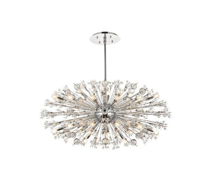 Victor 48" Crystal Starburst Oval Pendant, ChromeBy Home Living