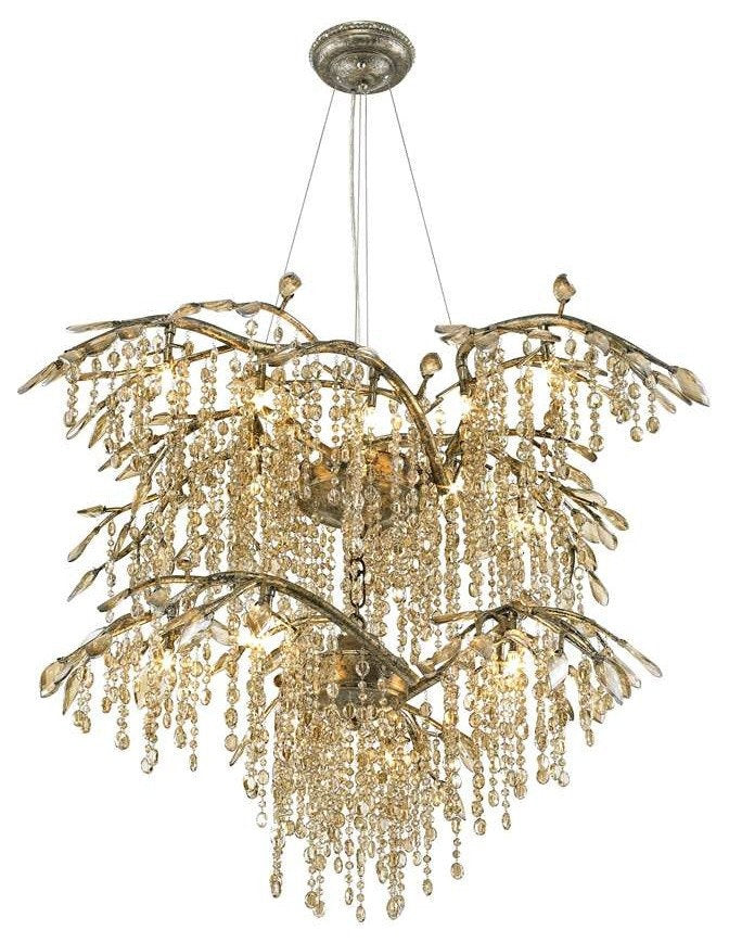 Golden Lighting Autumn Twilight 2 Tier Chandelier in Mystic GoldBy Golden Lighting
