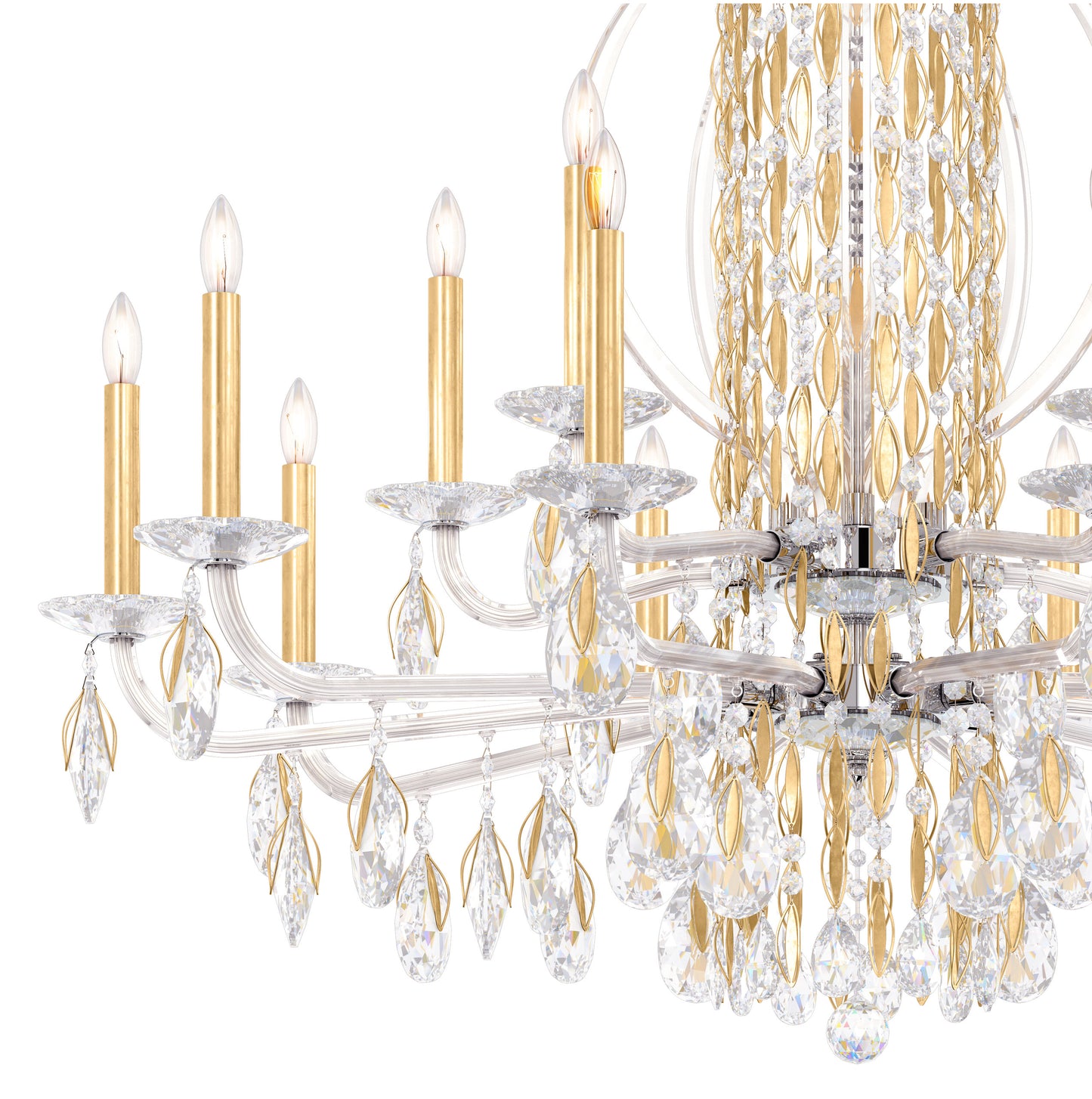 Schonbek Rs8315N-22S 15 Light Crystal Chandelier, Heirloom GoldBy Schonbek