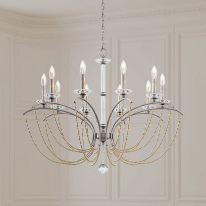Schonbek Bc7110N-48Pbz 10 Light Crystal Chandelier, Antique SilverBy Schonbek