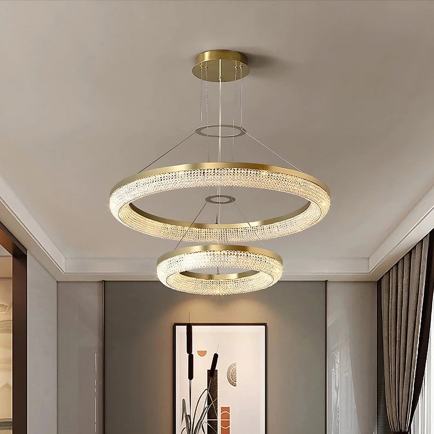 Bergamo Double Ring Crystal ChandelierBy Morsale.com