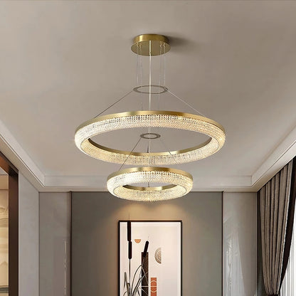 Bergamo Double Ring Crystal ChandelierBy Morsale.com