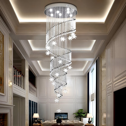 Revest-les-Roches | Meteor Star Crystal Spiral Ceiling Chandelier, 31.5"By Miron Demid LLC