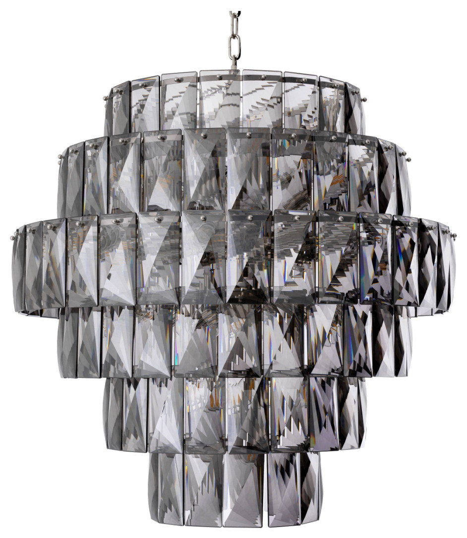 Nickel Smoked Glass Chandelier | Eichholtz Amazone LBy OROA - Furniture