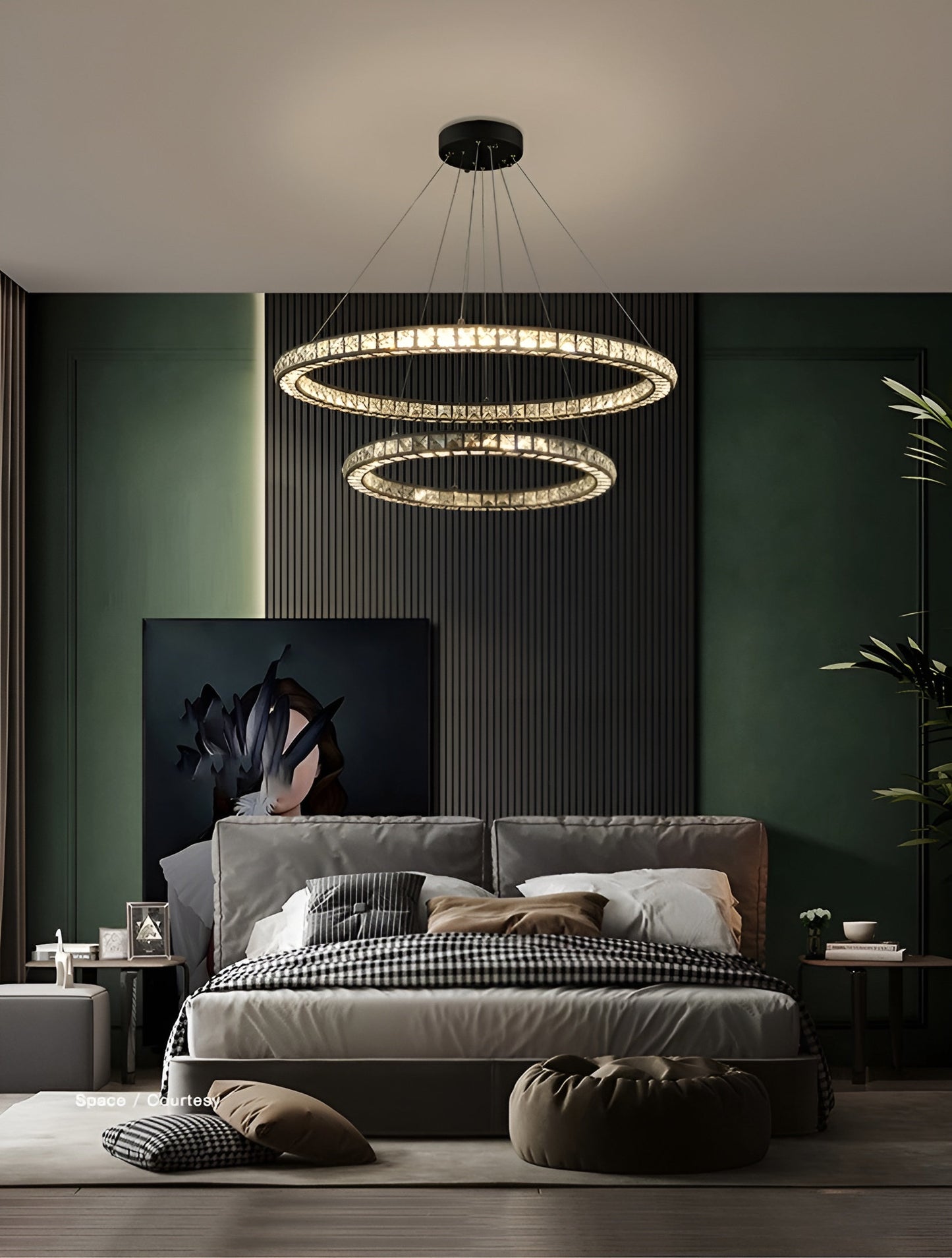 Antwerpen | Ring Gold Crystal Chandelier for Living Room, 17.7*23.6*31.5"By Miron Demid LLC