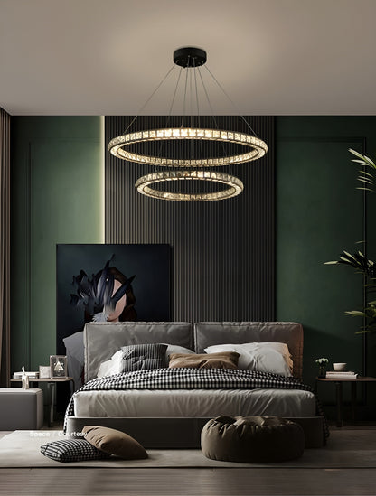 Antwerpen | Ring Gold Crystal Chandelier for Living Room, 17.7*23.6*31.5"By Miron Demid LLC