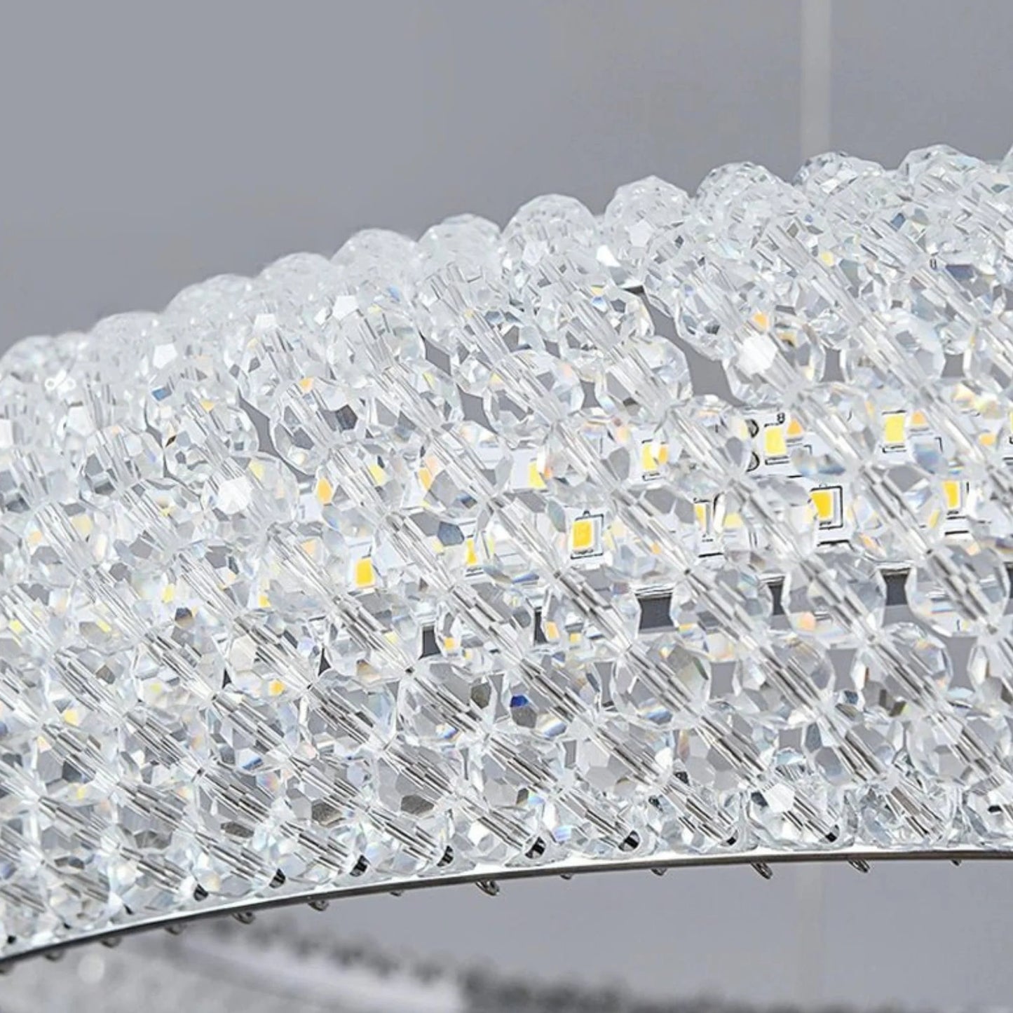 Bern | Chrome Ring Crystal Chandelier for Dining Room, 1 Layer LargeBy Miron Demid LLC