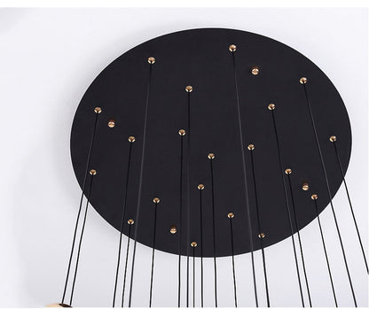 MIRODEMI? Laigueglia | Crystal LED Chandelier with Hanging Balls, Black + Gold, 24 Lights, Warm Light, DimmableBy Miron Demid LLC