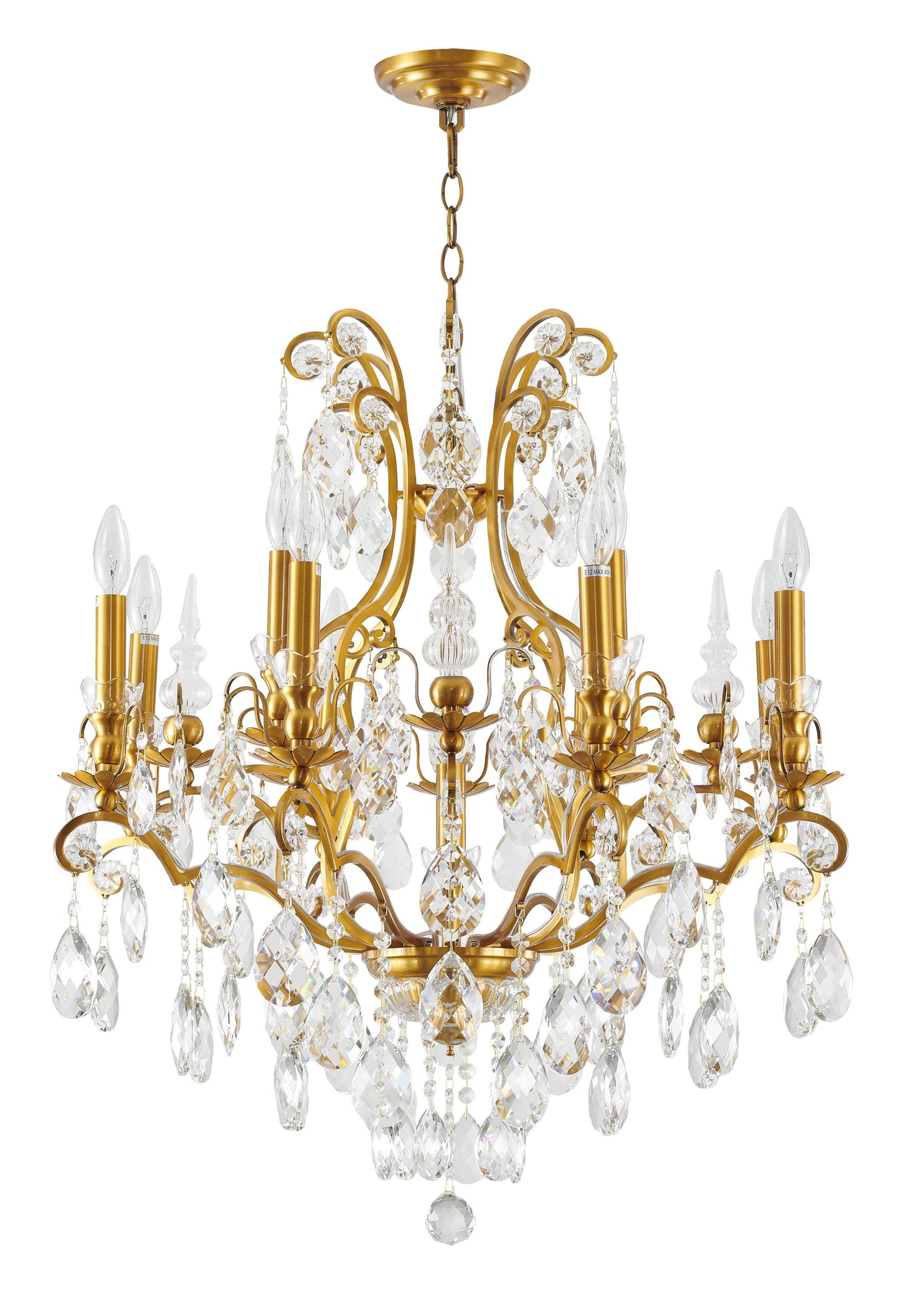 Antique Brass Crystal ChandelierBy Design Living