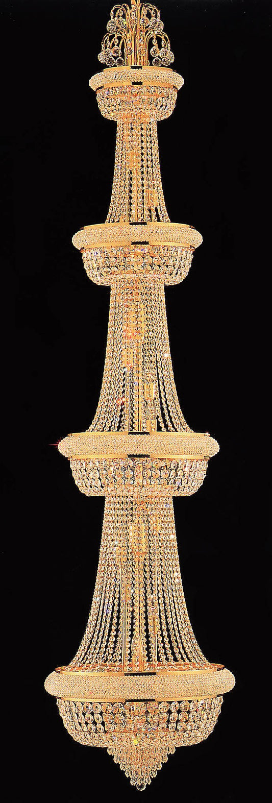 Entryway/ foyer crystal chandelier in gold plated finish