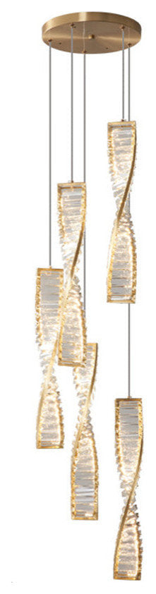 MIRODEMI? San Bartolomeo al Mare | Modern Gold Crystal Chandelier for Bedroom, Gold, Dia13.7xh19.6", Warm LightBy Miron Demid LLC