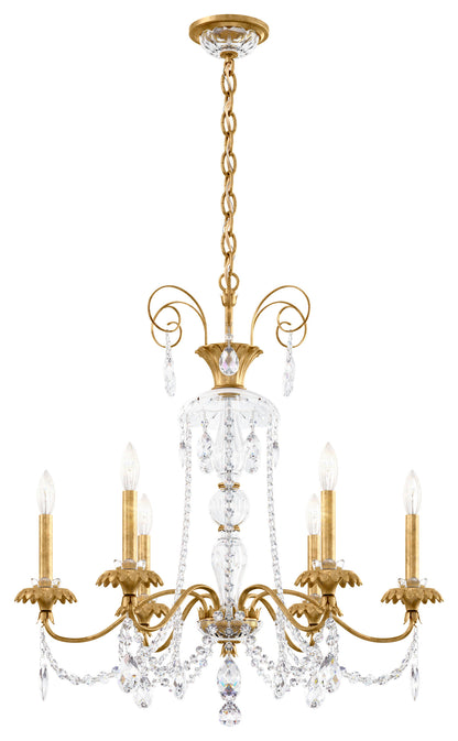 Schonbek At1006N-22H 6 Light Crystal Chandelier, Heirloom GoldBy Schonbek