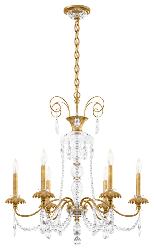 Schonbek At1006N-22H 6 Light Crystal Chandelier, Heirloom GoldBy Schonbek