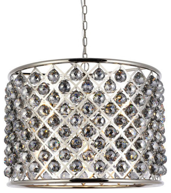 Elegant Lighting 1206D27-SS/RC Madison 8 Light 28"W Crystal Drum - PolishedBy Elegant Furniture & Lighting