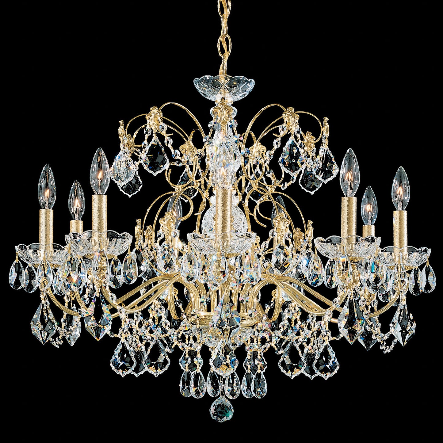 Century 9-Light Chandelier in Rich Auerelia Gold With Clear Heritage CrystalBy Schonbek