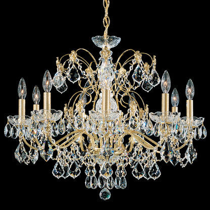 Century 9-Light Chandelier in Rich Auerelia Gold With Clear Heritage CrystalBy Schonbek