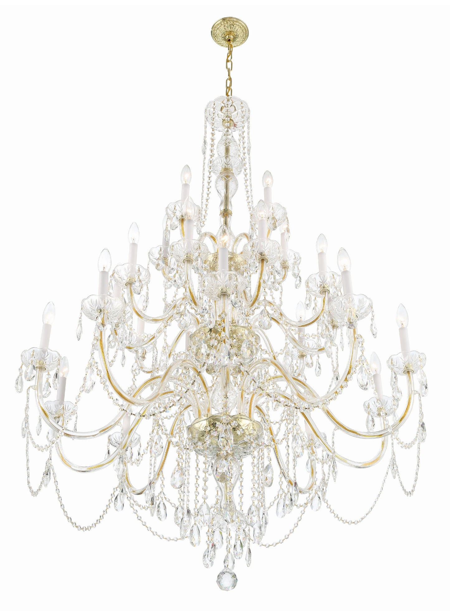 Traditional Crystal 25-Light Polished Brass ChandelierBy Crystorama Lighting
