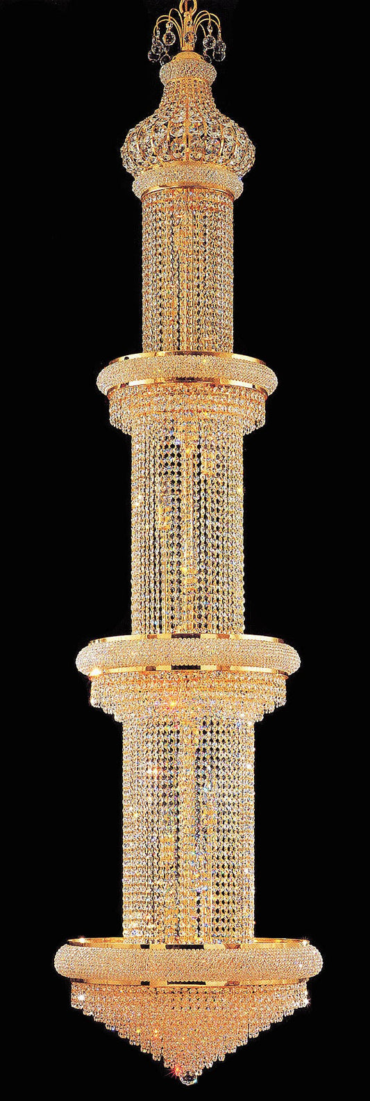 Entryway/ foyer crystal chandelier in gold plated finish