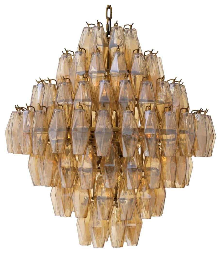 Diamond Amber Glass Chandelier | Eichholtz Benini, LargeBy OROA - Furniture