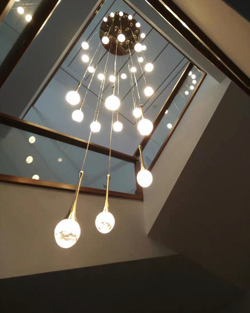 Stresa | Spiral Design Staircase Chandelier, 25 LightsBy Miron Demid LLC
