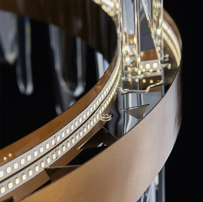 Jodoigne | Round Gold Crystal Chandelier for Dining Room, Dia39"By Miron Demid LLC