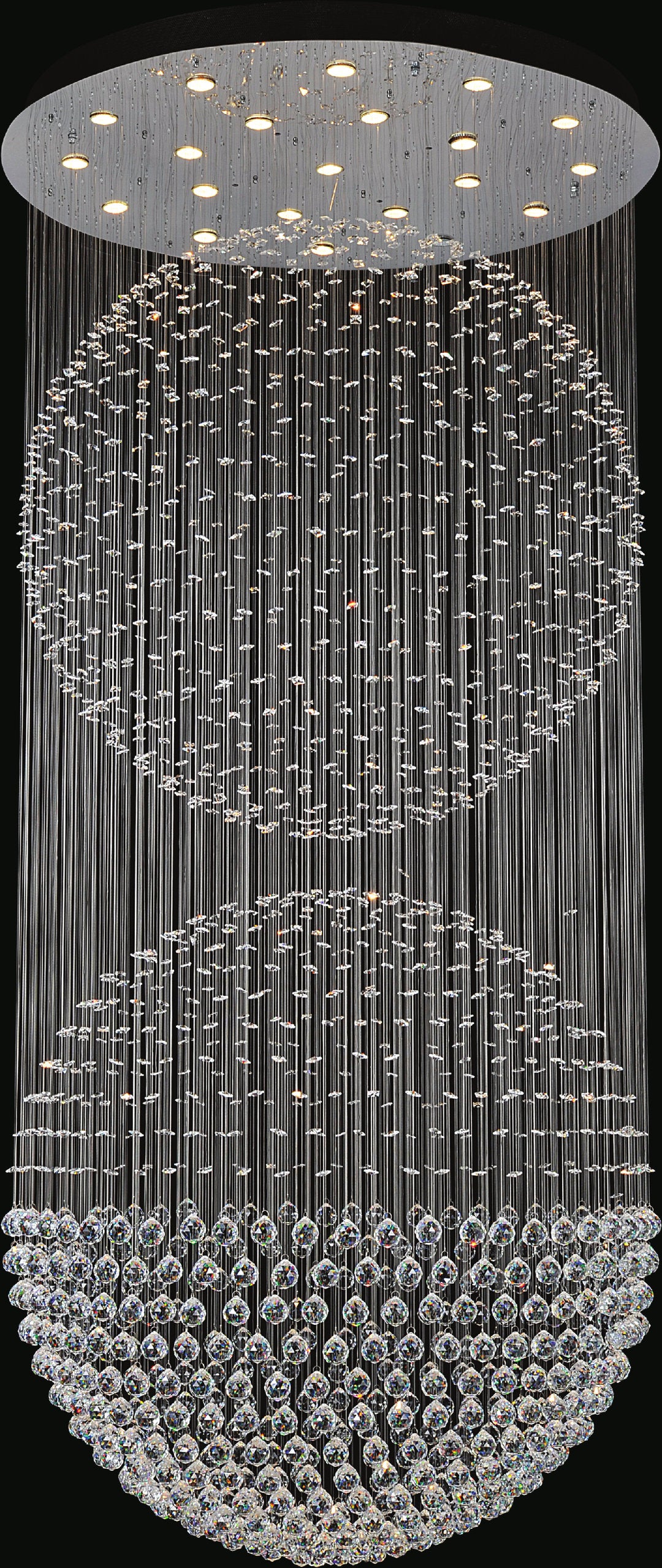 Double Sphere 21 Light Flush Mount With Chrome FinishBy CWI Lighting