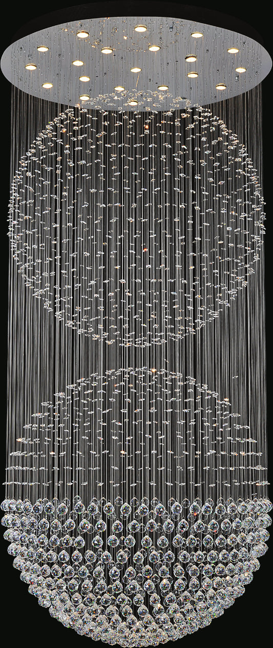 Double Sphere 21 Light Flush Mount With Chrome FinishBy CWI Lighting