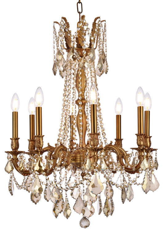 Elegant Lighting 9208D24-GT/RC Rosalia 8 Light 24"W Crystal - French GoldBy Elegant Furniture & Lighting