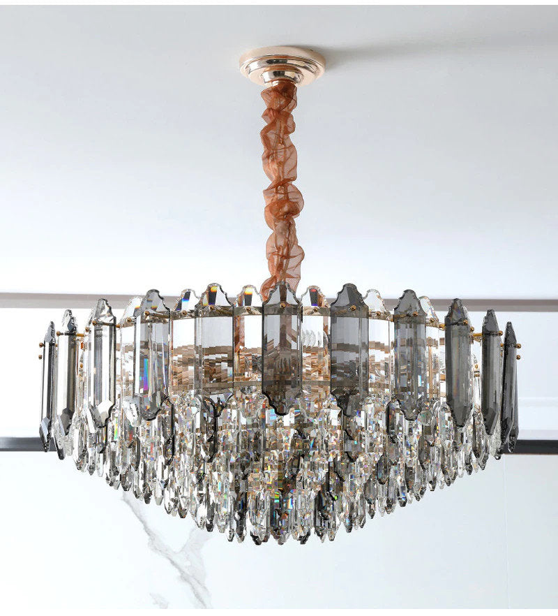 Crystal round chandelier for contemporary  living room, bedroom., 31.5''By Miron Demid LLC