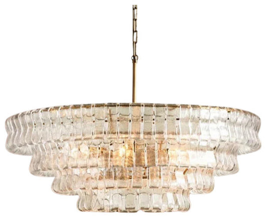 Riviera Vintage French Glass Chandelier, Lampshade Color, Clear 90cm/35"By Morsale.com