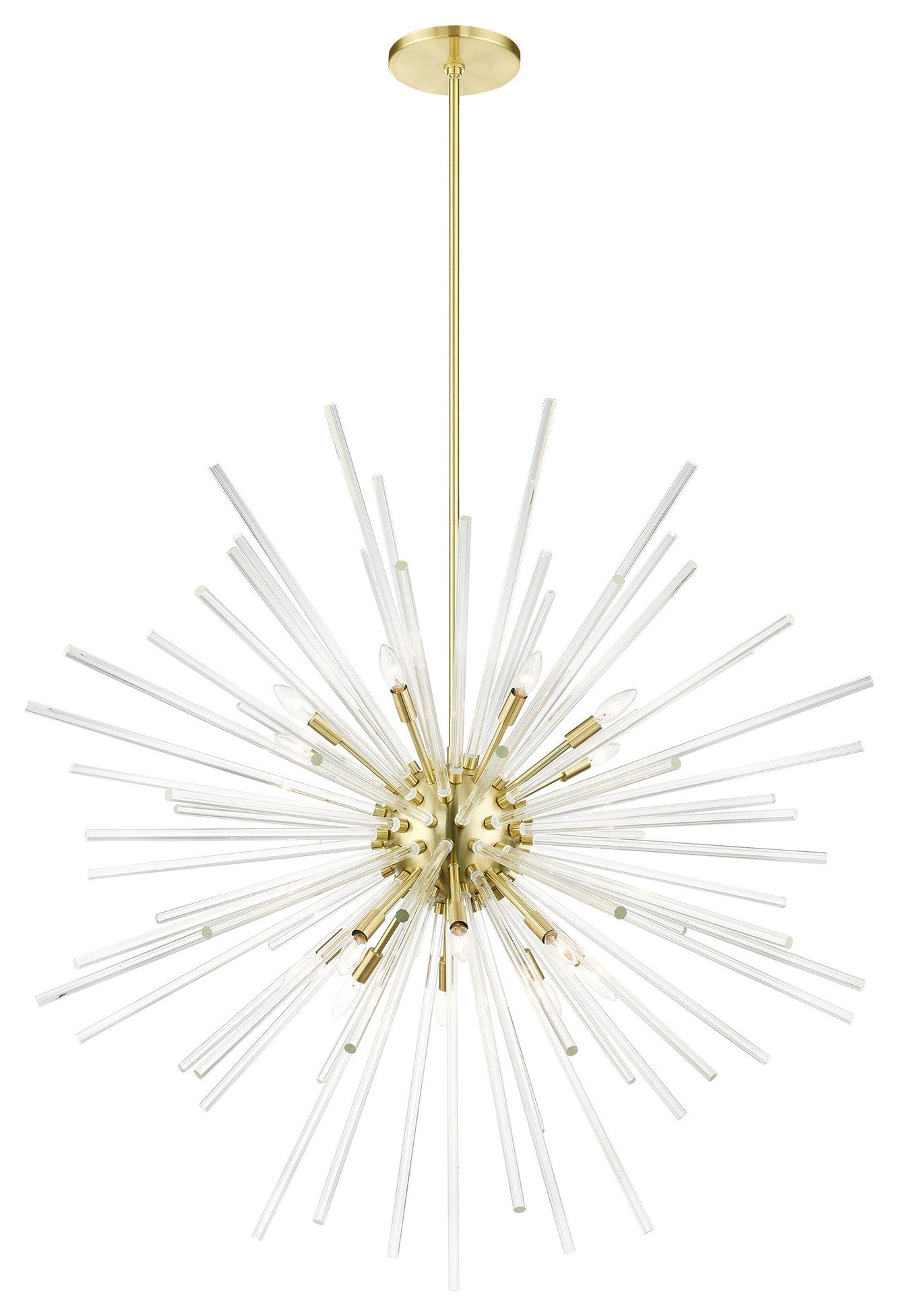 Satin Brass Sparkling, Mid Century Modern, Foyer Pendant ChandelierBy Livex Lighting Inc.