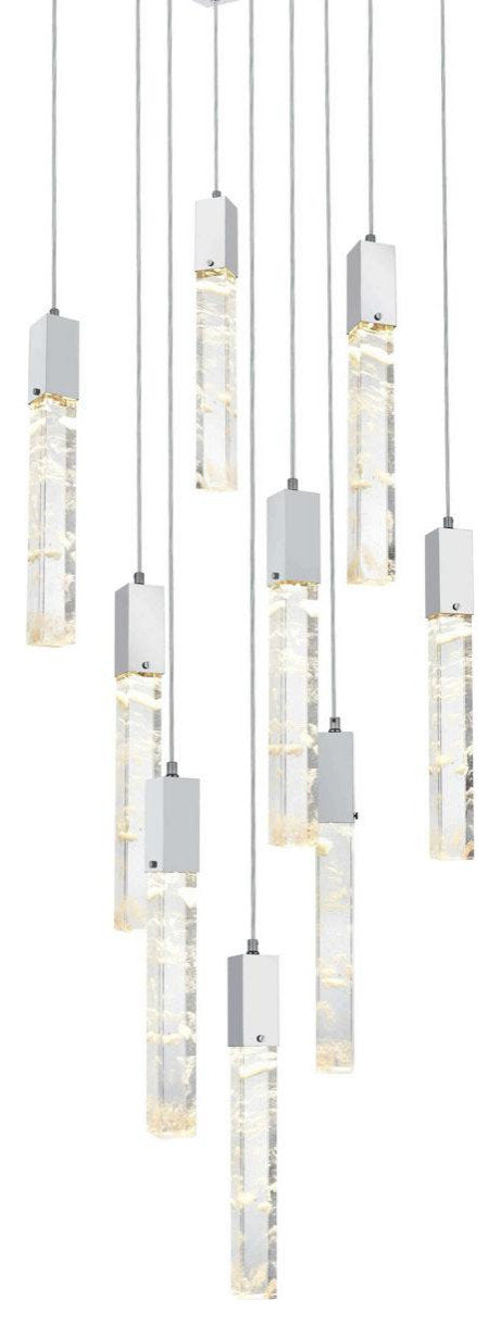 Aurora 9 Light Pendant, ChromeBy Elegant Furniture & Lighting
