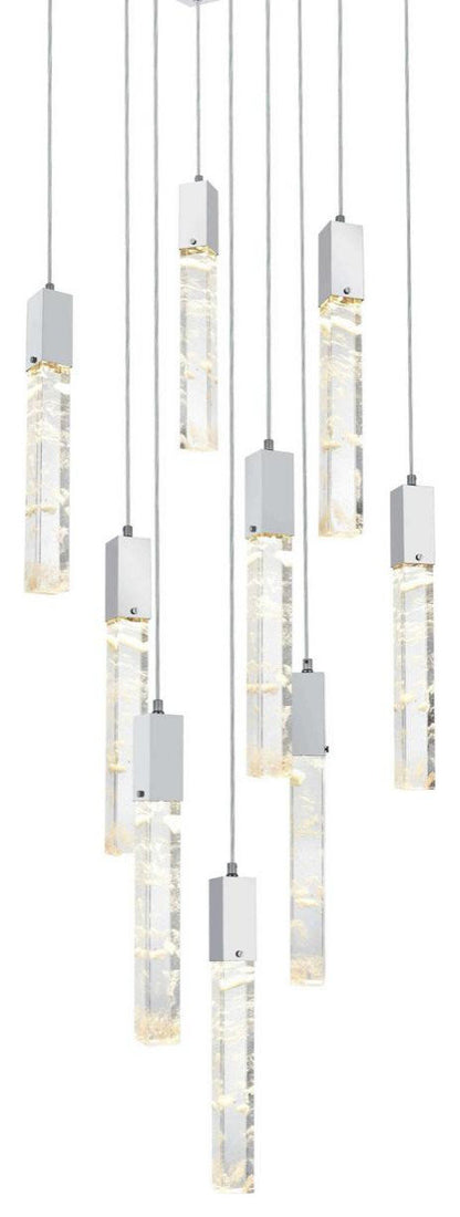 Aurora 9 Light Pendant, ChromeBy Elegant Furniture & Lighting