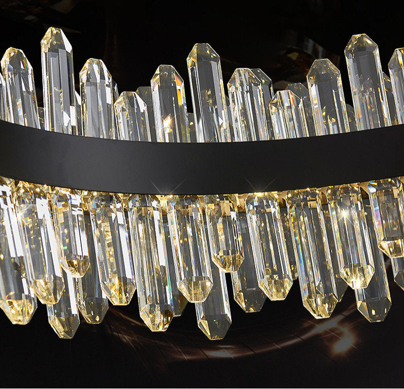 Ingria | Modern Ring LED Crystal Chandelier for Living Room, Dining Room, Dia31.4"By Miron Demid LLC