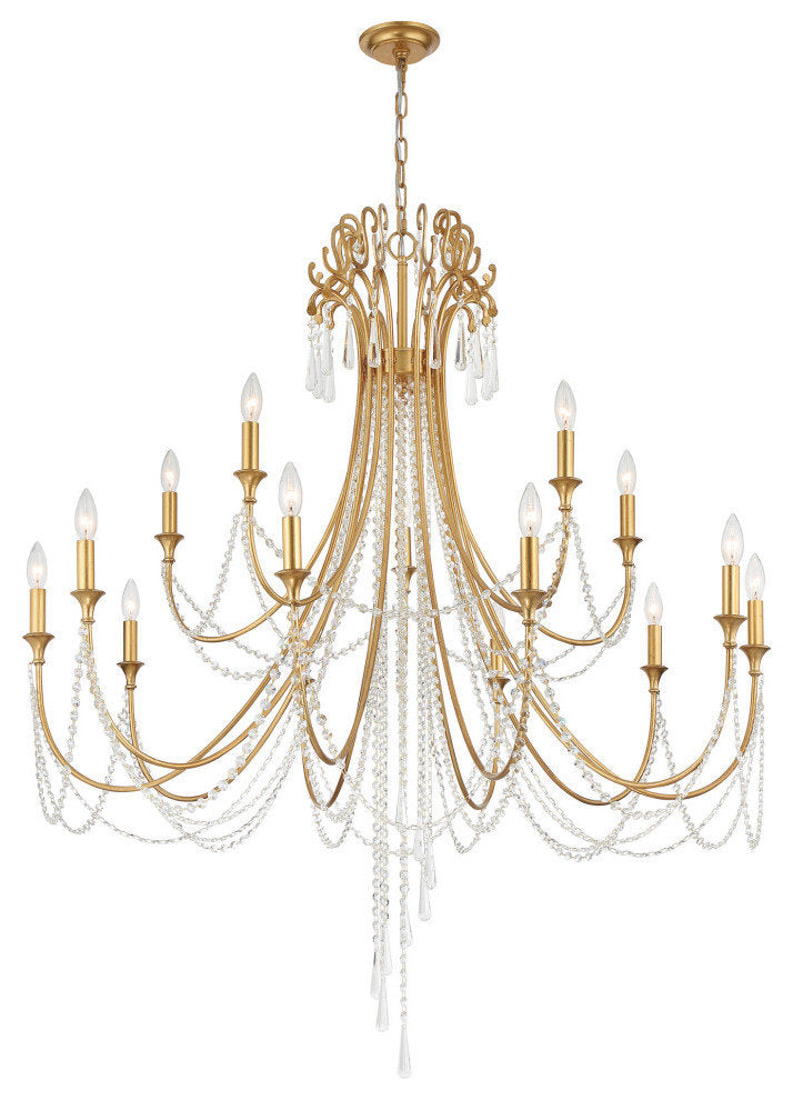 Arcadia 15 Light Antique Gold ChandelierBy Crystorama Lighting