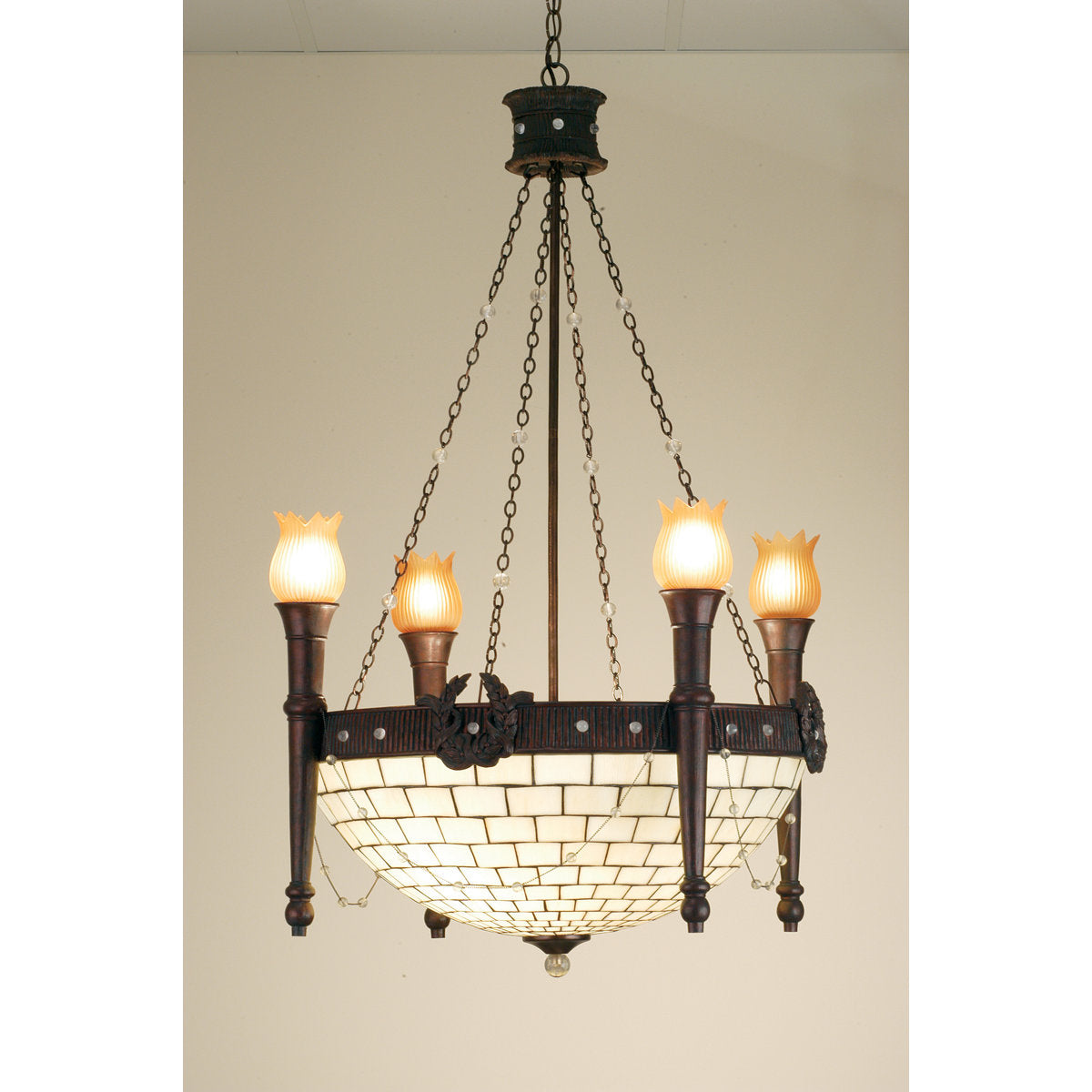 4 - Light Glass Chandelier