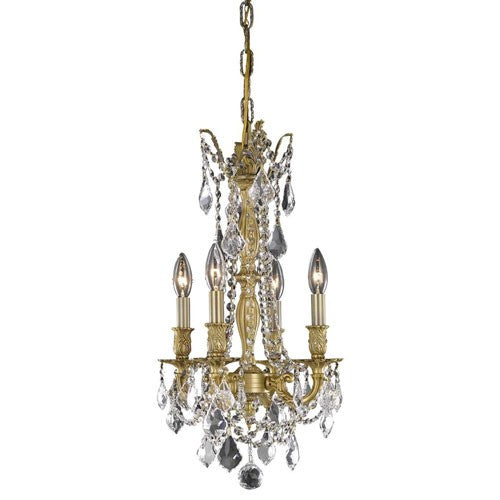 French Gold Four-Light Chandelier with Royal Cut Crystal