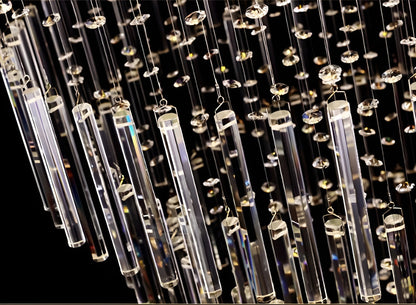 Levens | Exquisite Modern Flush Mount Crystal Chandelier, Dia39.4xh137.8" / Dia100xh350cm, Cool LightBy Miron Demid LLC
