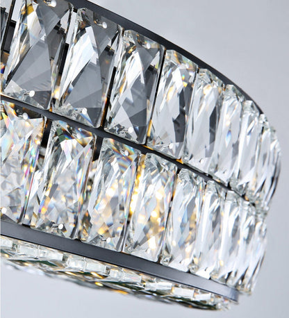 Inzago | Luxury Hanging Black Crystal Chandelier For Living Room, Dining Room, Dia39.4xh4.7", Cool Light, DimmableBy Miron Demid LLC