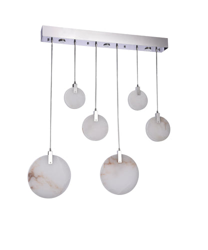 Modern Spanish Marble Linear Chandelier, ChromeBy Design Living