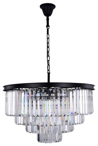 Elegant Sydney 17-Light Matte Black Chandelier, 1231D32MB/RCBy Elegant Furniture & Lighting
