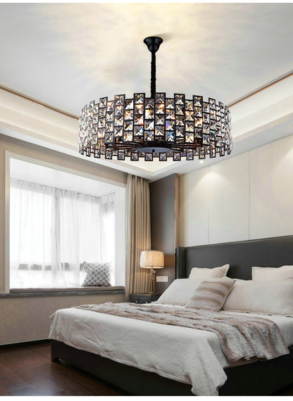 Black crystal lamp for modern living room, bedroom, kitchen., 31.5''By Miron Demid LLC
