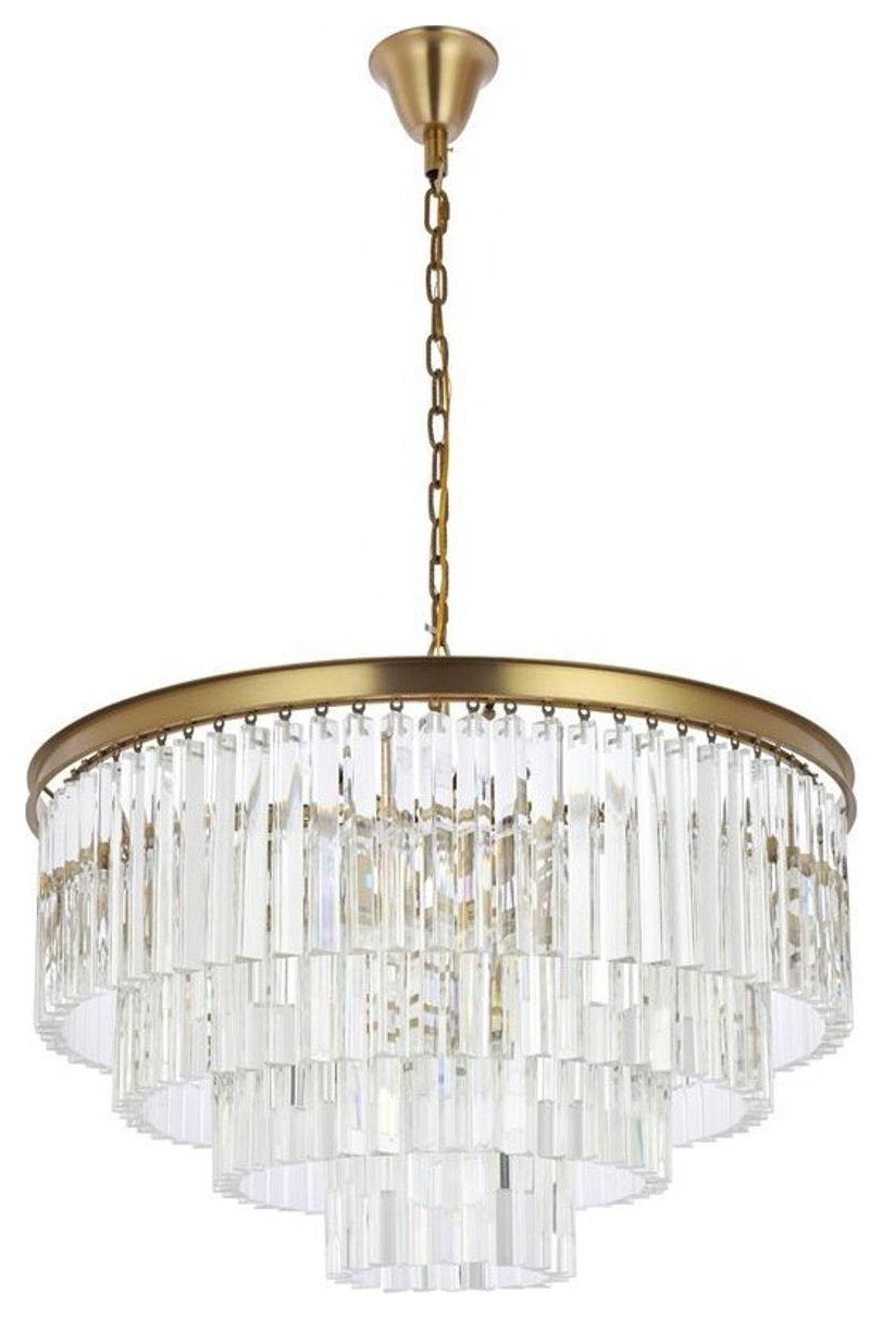 Sydney 17 Light Chandelier, Clear, Satin GoldBy Elegant Furniture & Lighting