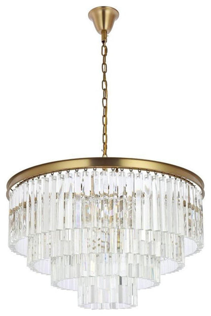 Sydney 17 Light Chandelier, Clear, Satin GoldBy Elegant Furniture & Lighting