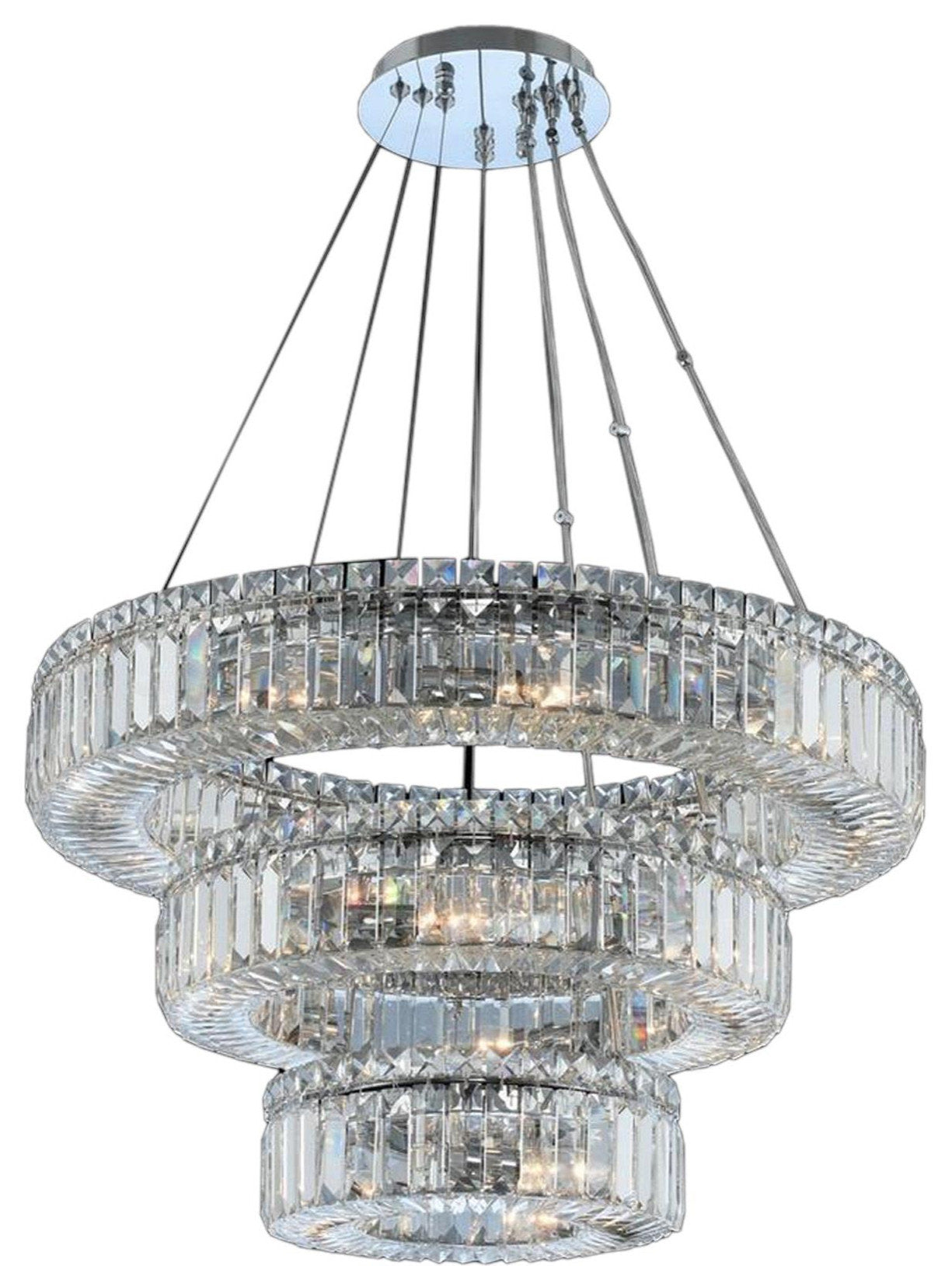 Contemporary Rondelle Chrome And Crystal LightBy KALCO LIGHTING