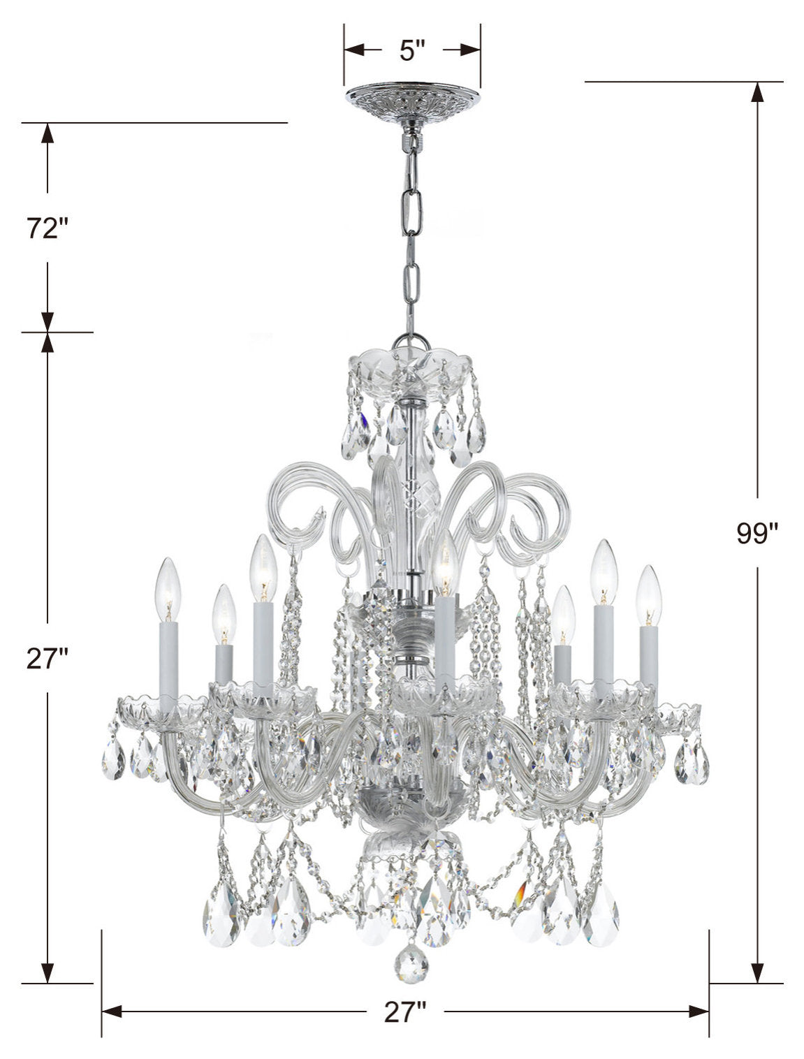 Crystorama Lighting Group 5008-CL-S Traditional Crystal 8 Light - PolishedBy Crystorama Lighting