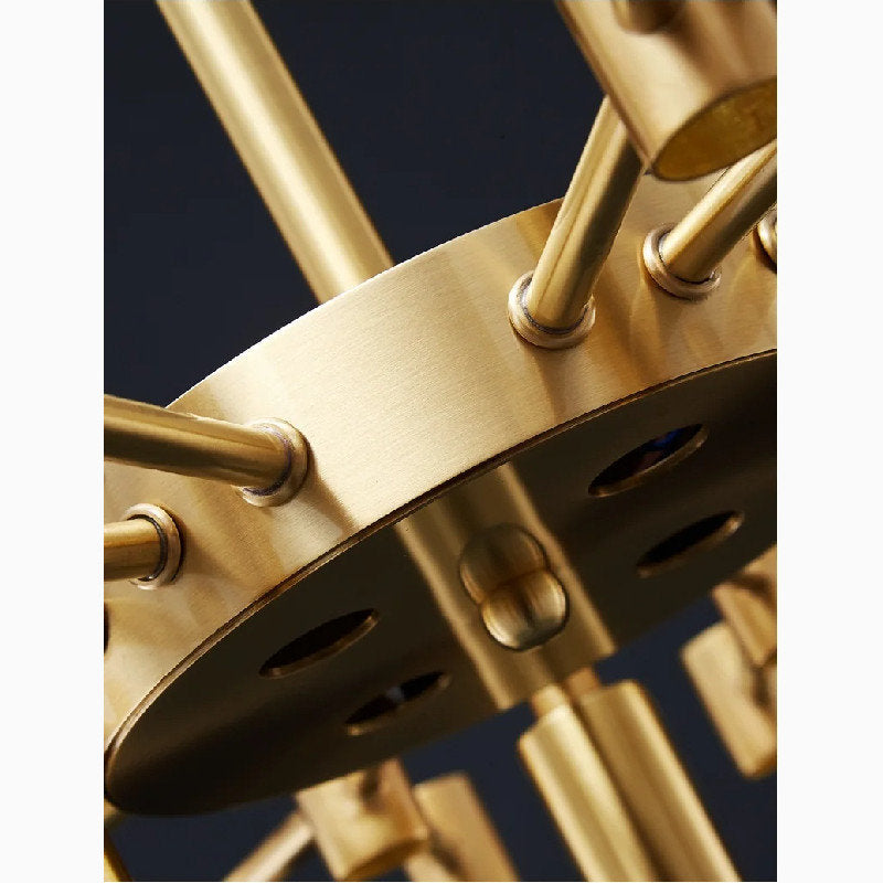 Zuccarello | Abstract Design Gold Glass Hanging Chandelier, 39.4'', 1 StyleBy Miron Demid LLC