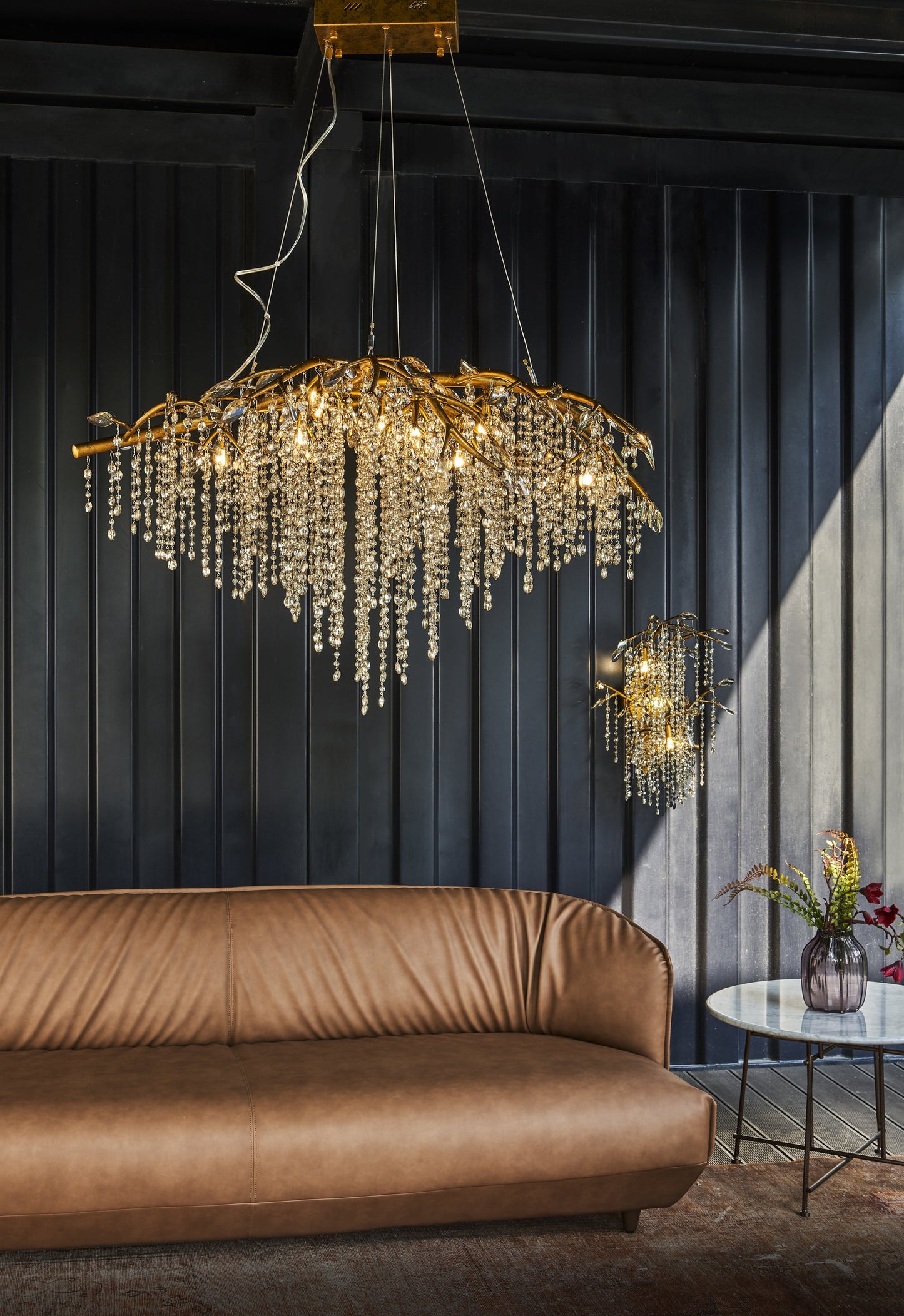 Gold Crystal Branch Chandelier, GoldBy Design Living
