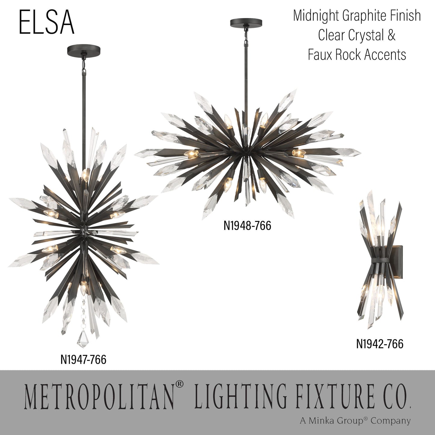 Metropolitan N1948 Elsa 12 Light 42"W Crystal Pendant - Painted GoldBy Minka Aire